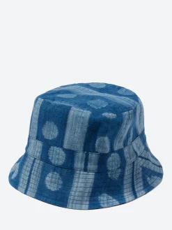 Kardo - Shibori Bucket Hat in Indigo and Wine