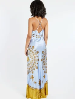 La DoubleJ - Eros Slip Dress in Olympus Placee Blue