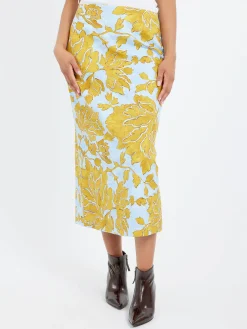 La DoubleJ - Pencil Skirt in Tangle Light Blue