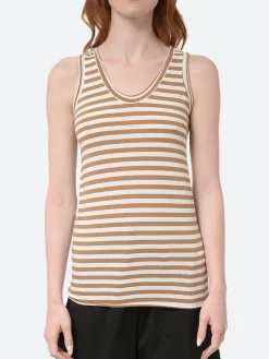 Labo.Art - Canotta Striped Tank Top in Caramel