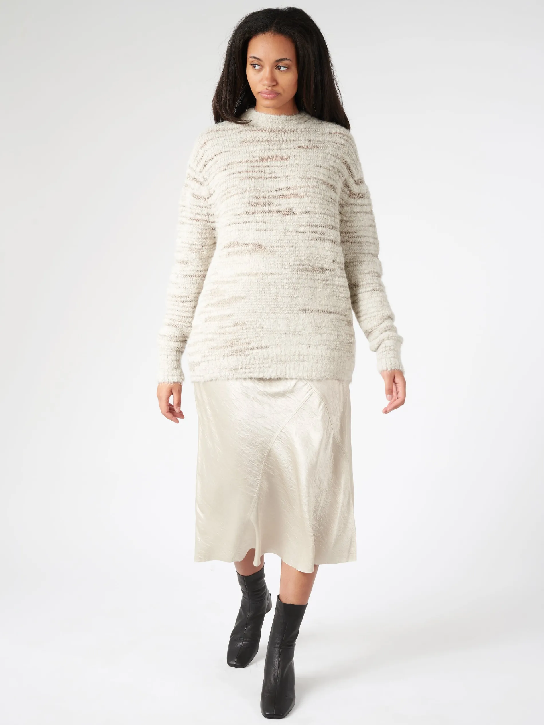 Lauren Manoogian - Handknit Threadbare Crewneck in Carrara