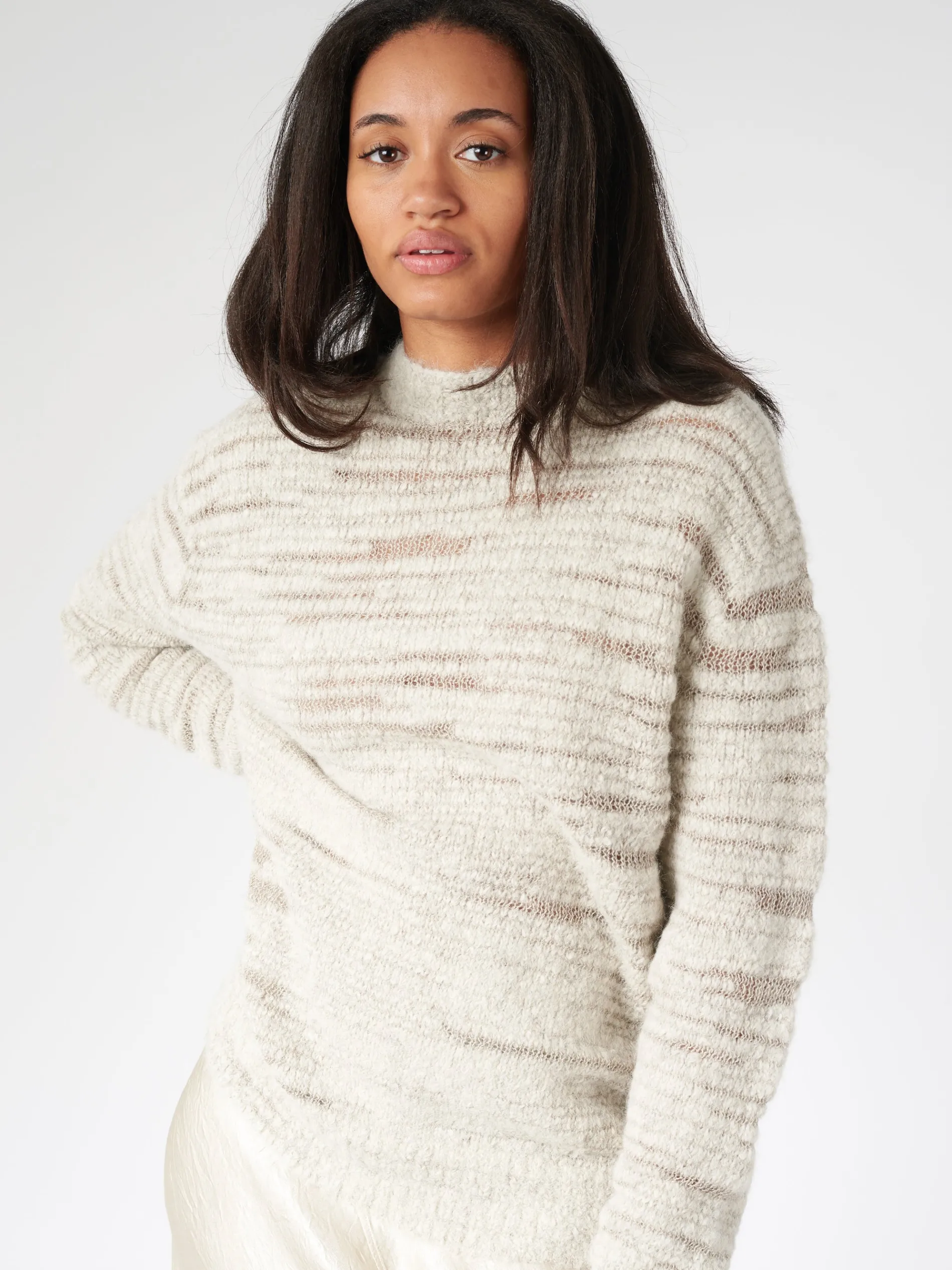 Lauren Manoogian - Handknit Threadbare Crewneck in Carrara
