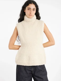 Lauren Manoogian - Handknit Peplum Shell in Alabaster