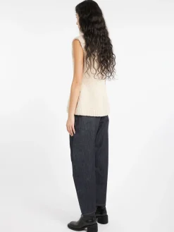 Lauren Manoogian - Handknit Peplum Shell in Alabaster