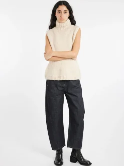 Lauren Manoogian - Handknit Peplum Shell in Alabaster