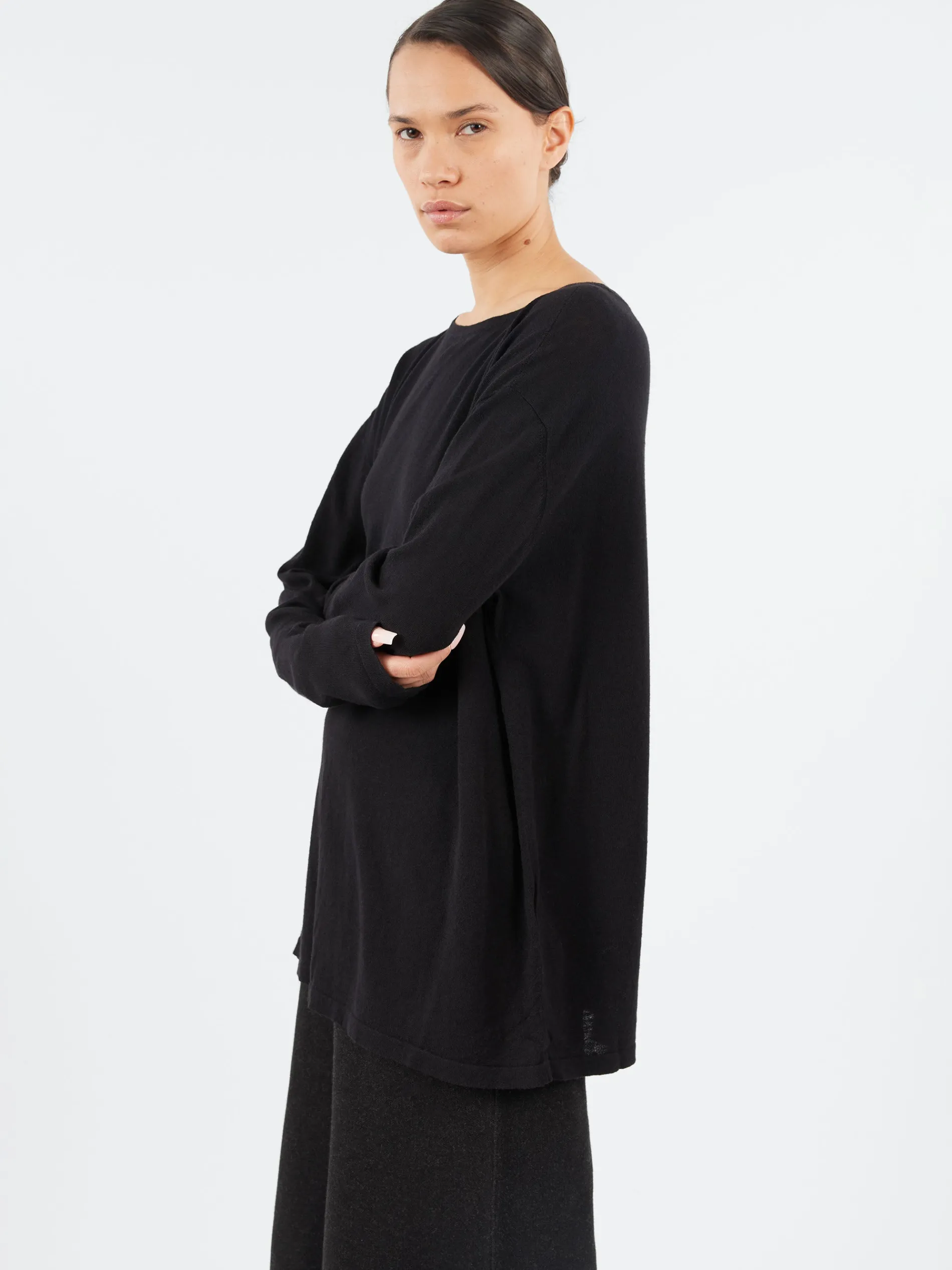 Lauren Manoogian - L/S Boatneck in Black