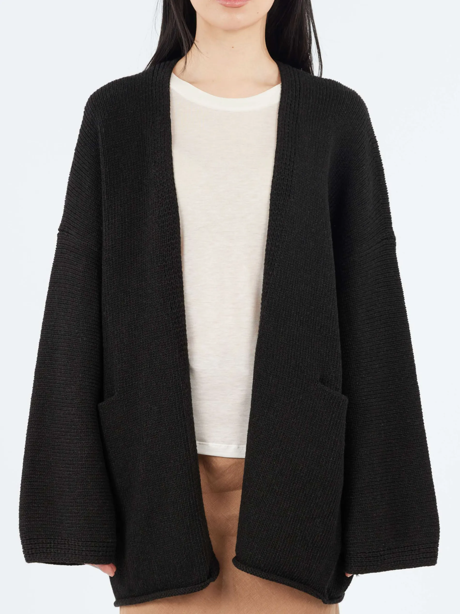 Lauren Manoogian - Open Cardigan in Black Melange