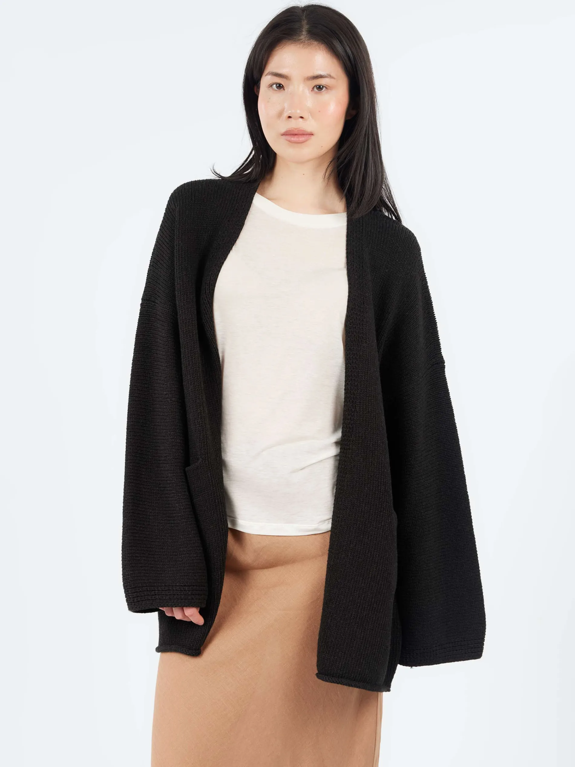 Lauren Manoogian - Open Cardigan in Black Melange