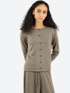 Lauren Manoogian - Super Fine Crewneck Cardigan in Concrete