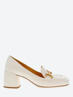 Mara Bini - Tania Heeled Loafer in Off White Seta