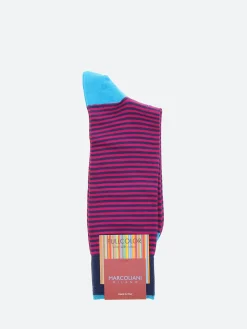 Marcoliani - Palio Stripe Sock in Fuschia