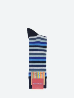 Marcoliani - Rainbow Stripe Sock in Blue Mix