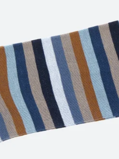 Marcoliani - Rainbow Stripe Sock in Navy and Brown