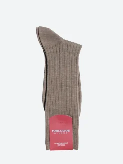 Marcoliani - Ribbed Dress Sock in Natural