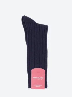 Marcoliani - Ribbed Dress Sock in Navy