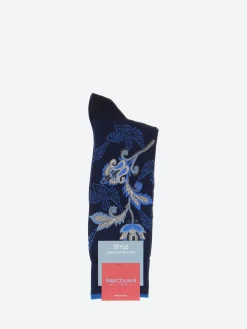 Marcoliani Milano - Moghul Flower Sock in Navy