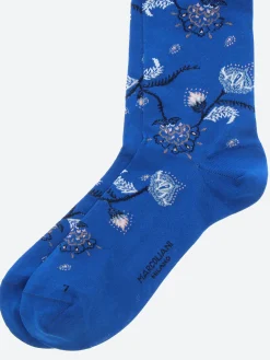 Marcoliani Milano - Mumbai Flower Sock in Royal Blue