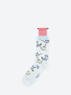 Marcoliani Milano - Mumbai Flower Sock in Ice Grey
