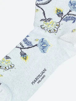 Marcoliani Milano - Mumbai Flower Sock in Ice Grey