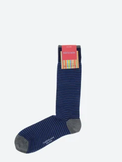 Marcoliani Milano - Palio Stripe Sock in Royal Blue