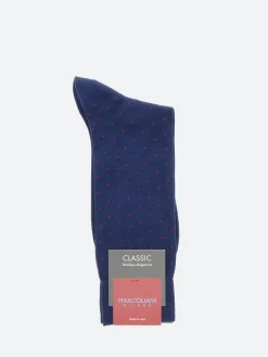 Marcoliani Milano - Pin Dot Socks in Cobalt Blue