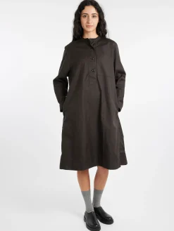 Margaret Howell - MHL Collarless Swing Dress in Ebony