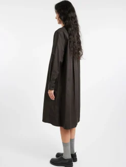 Margaret Howell - MHL Collarless Swing Dress in Ebony