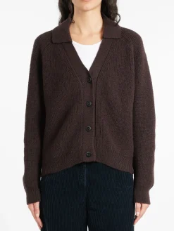 Margaret Howell - MHL Collared Cardigan in Chocolate