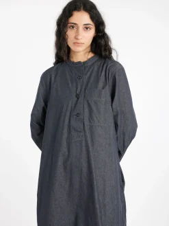 Margaret Howell - MHL Collarless Swing Dress in Charcoal