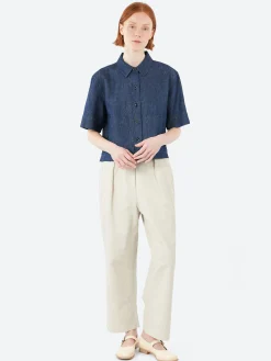 Margaret Howell - MHL Cropped Uniform Shirt in Indigo
