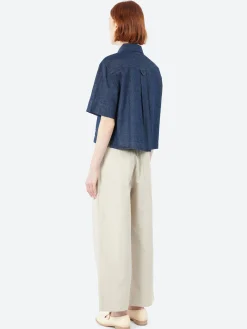 Margaret Howell - MHL Cropped Uniform Shirt in Indigo