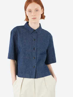 Margaret Howell - MHL Cropped Uniform Shirt in Indigo