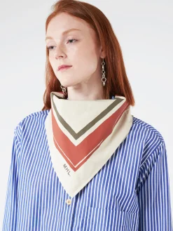 Margaret Howell - MHL Painted Border Scarf in Ecru