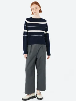 Margaret Howell - MHL Pleated Crop Trousers in Carbon