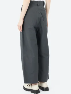 Margaret Howell - MHL Pleated Crop Trousers in Carbon