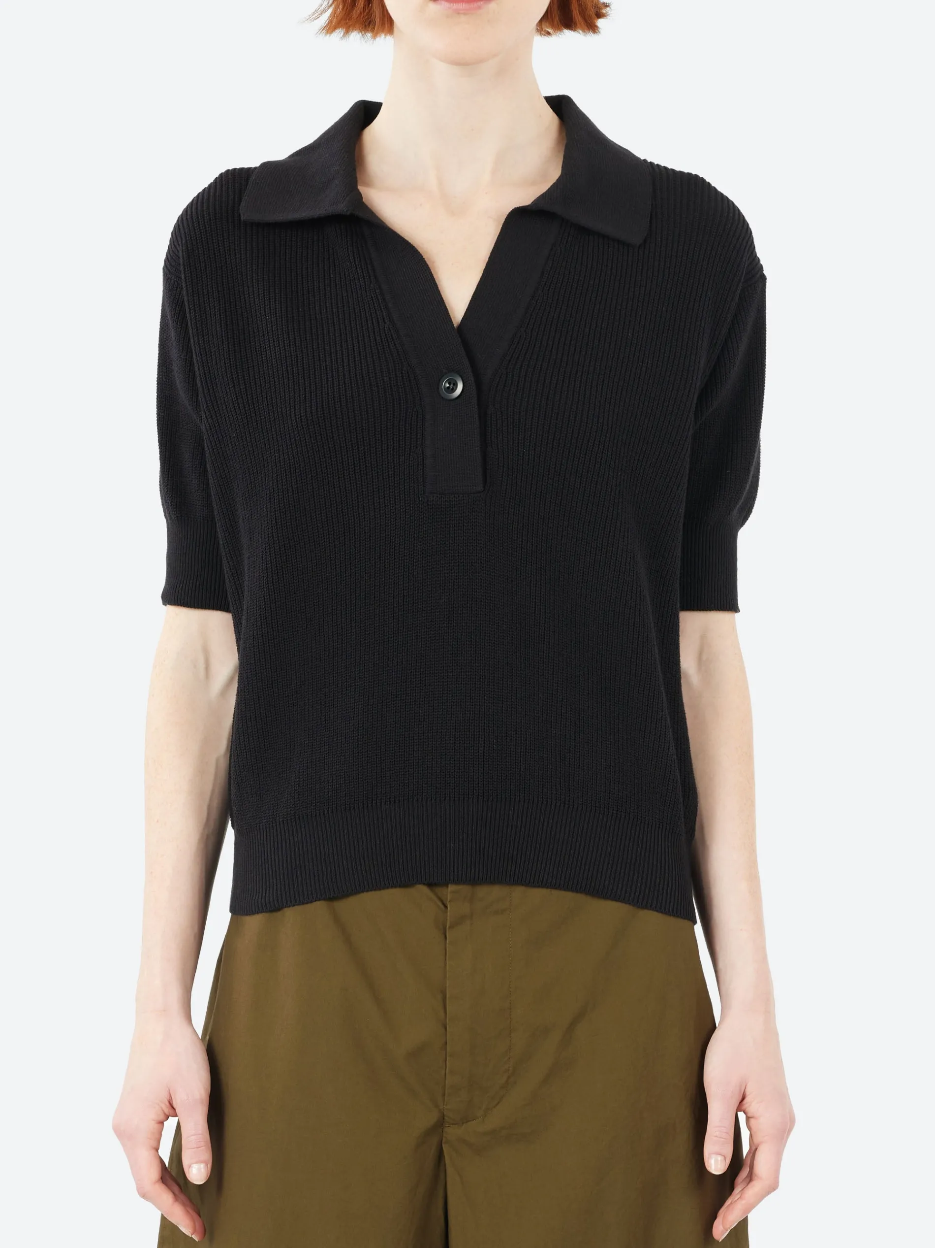 Margaret Howell - MHL Single Button Polo in Black