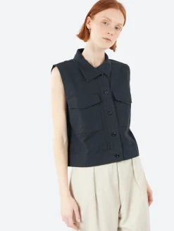 Margaret Howell - MHL Sleeveless Workshirt in Navy