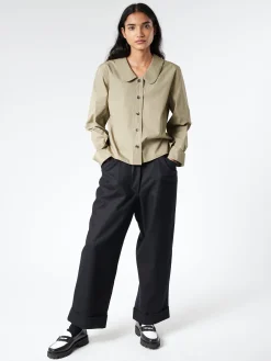 Margaret Howell - Relaxed Crop Flannel Pant in Navy