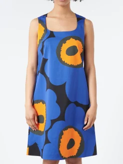 Marimekko - Kestit Unikko Dress in Black, Blue and Orange