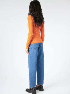 Marimekko - Litu Solid Knitted Wool Pullover in Orange