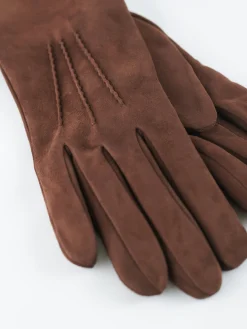 Mario Portolano - 4220 Suede Glove Cashmere Lined in Cognac