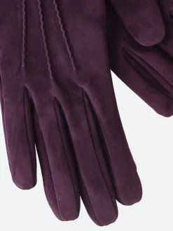 Mario Portolano - 4220 Suede Glove Cashmere Lined in Dark Purple