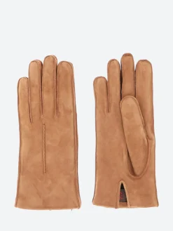 Mario Portolano - 2035 Suede Short Gloves in Cognac