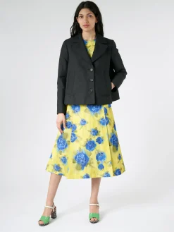 Marni - A-Line Cady Jacket with Back Pleat in Black
