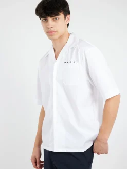 Marni - Bowling Shirt with Hidden Logo in Lily White