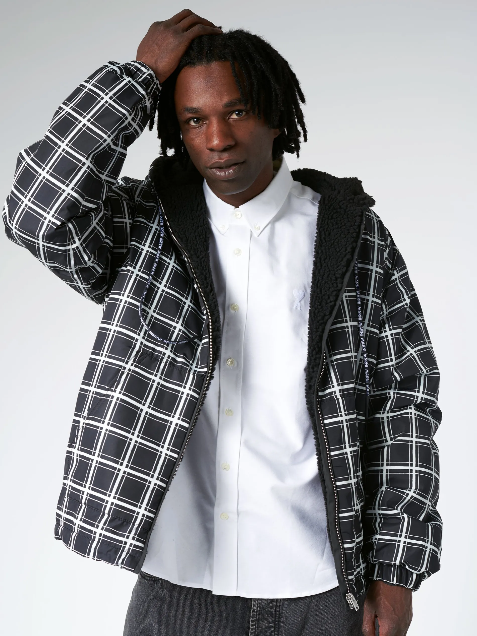 Marni - Checked Jacket in Black and White