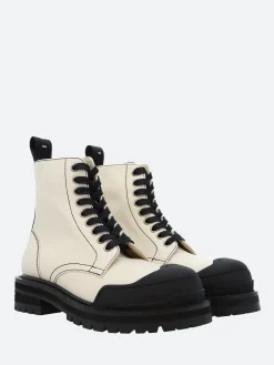 Marni - Dada Combat Boot in Stone White