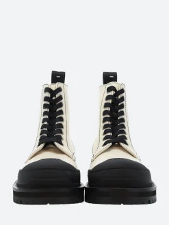 Marni - Dada Combat Boot in Stone White