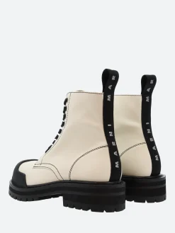 Marni - Dada Combat Boot in Stone White