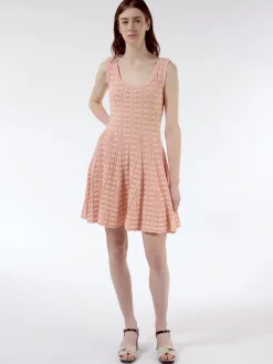 Marni - Knit Flared Minidress in Peony